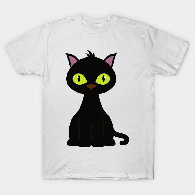 Scary Black Halloween Cat T-Shirt by TrendX